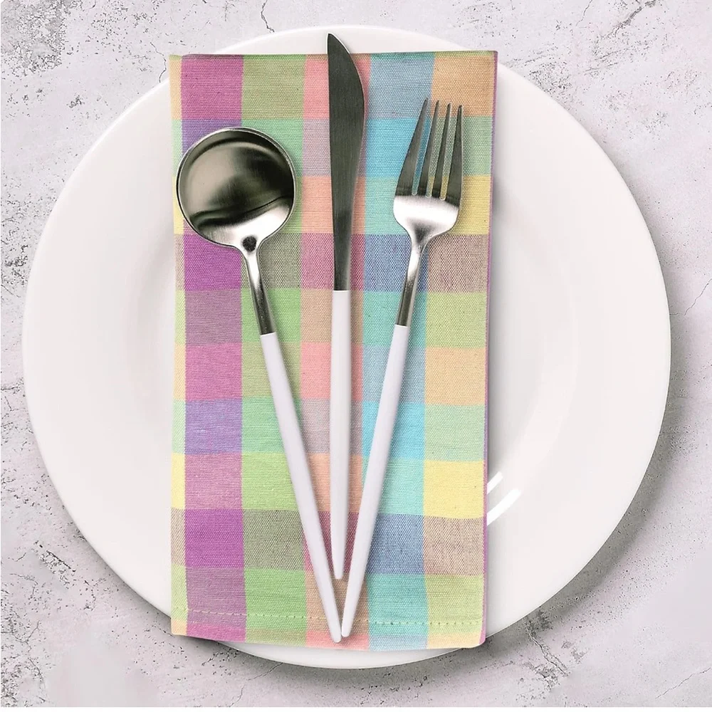 New Urban Villa Easter ? Spring colors 100% cotton napkins 6 towels kitchen